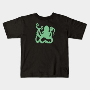 Green kraken octopus design Kids T-Shirt